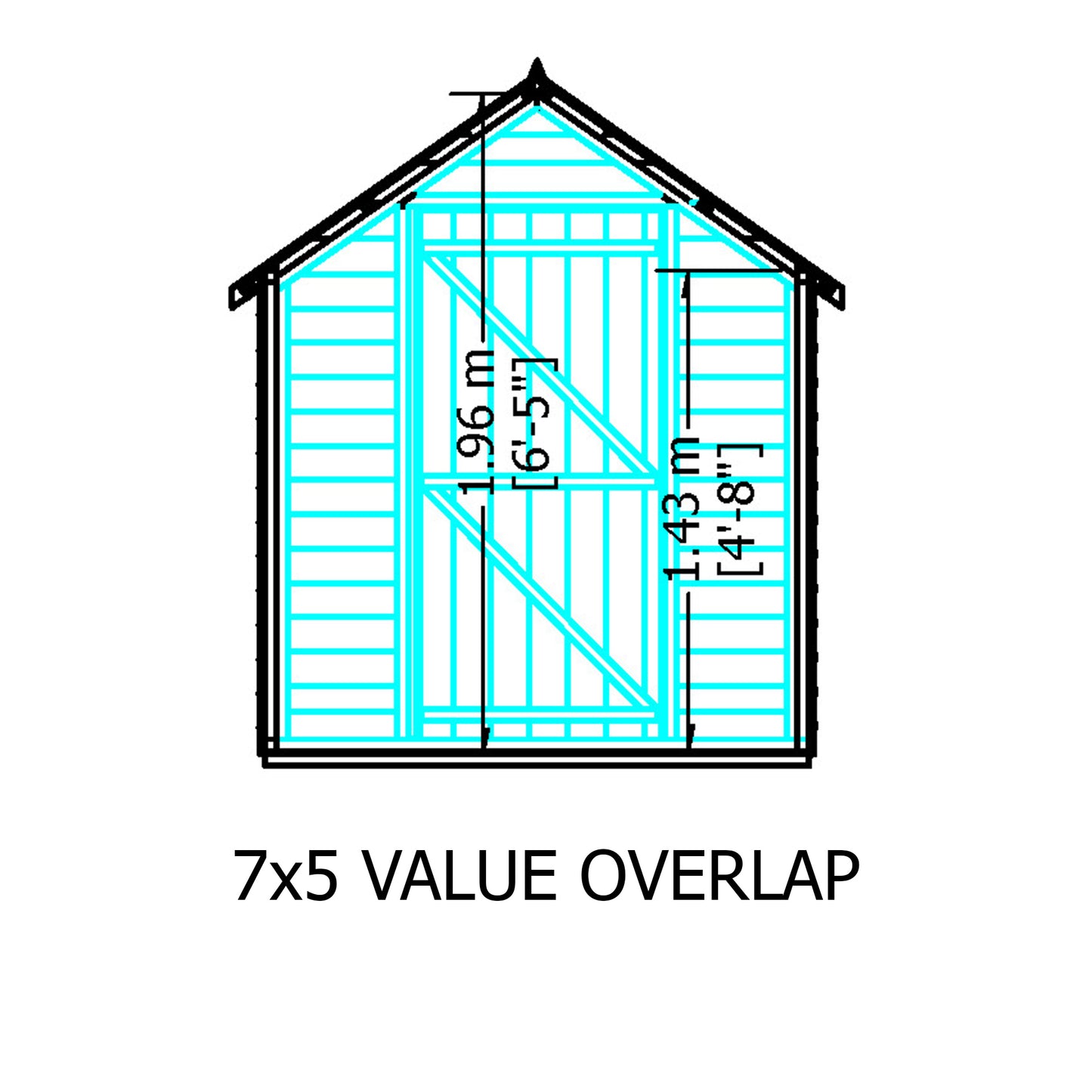 Shire Apex Pressure Treated Overlap Value Garden Shed 7x5