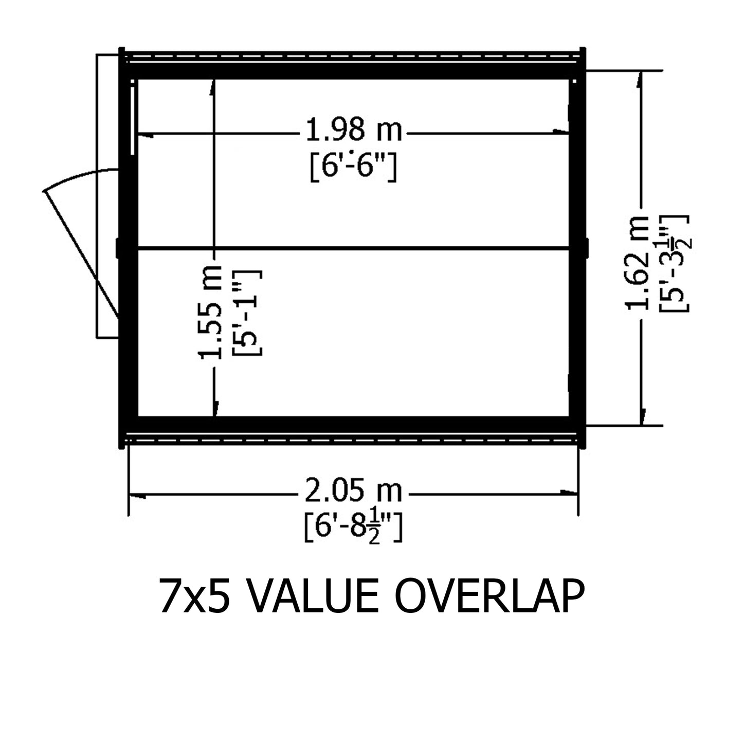 Shire Apex Pressure Treated Overlap Value Garden Shed 7x5