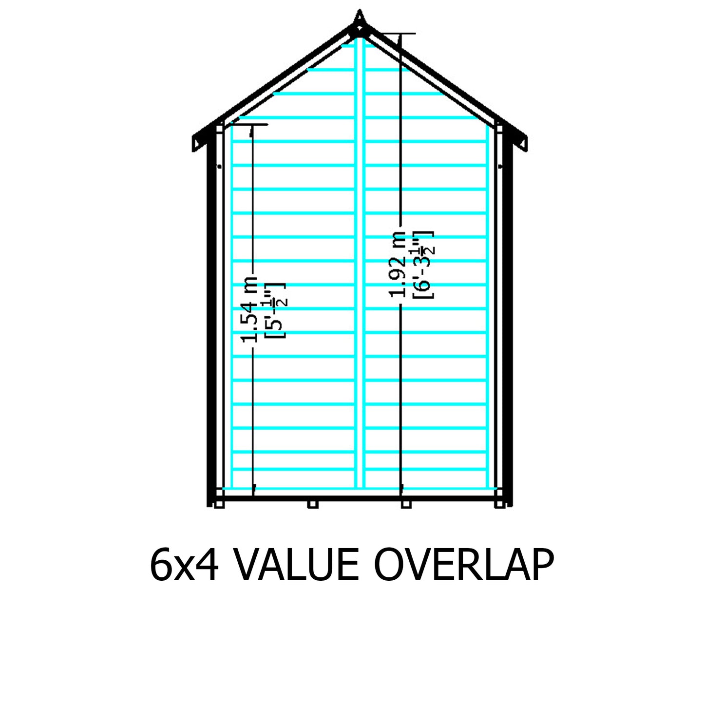 Shire Apex Pressure Treated Overlap Value Garden Shed 6x4