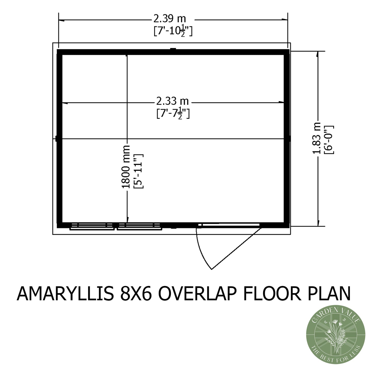 Shire Reverse Apex Dip Treated Amaryllis Overlap Garden Shed 8x6