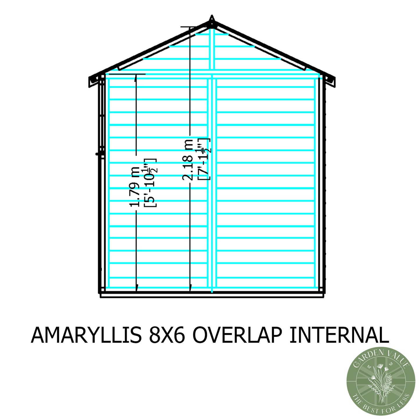 Shire Reverse Apex Dip Treated Amaryllis Overlap Garden Shed 8x6
