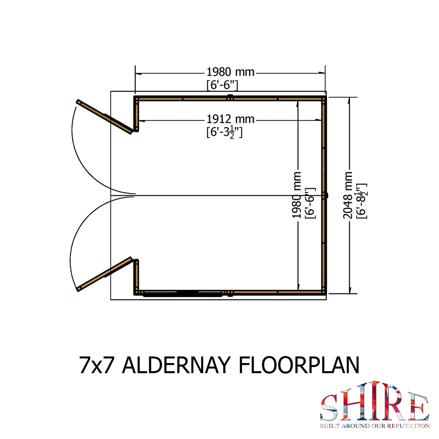 Shire Alderney Shiplap Tongue & Groove Apex Shed 7x7