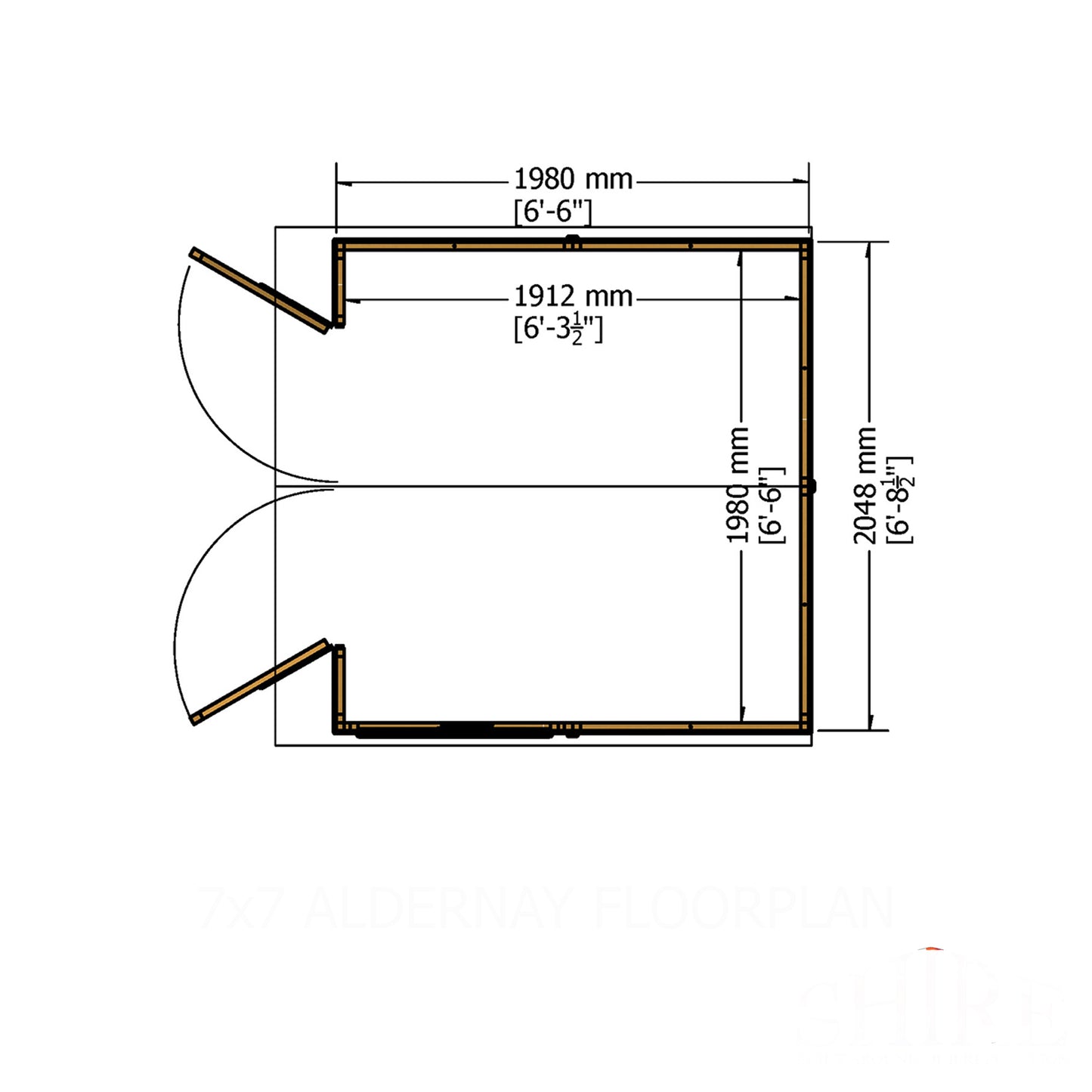 Shire Alderney Shiplap Tongue & Groove Apex Shed 7x7