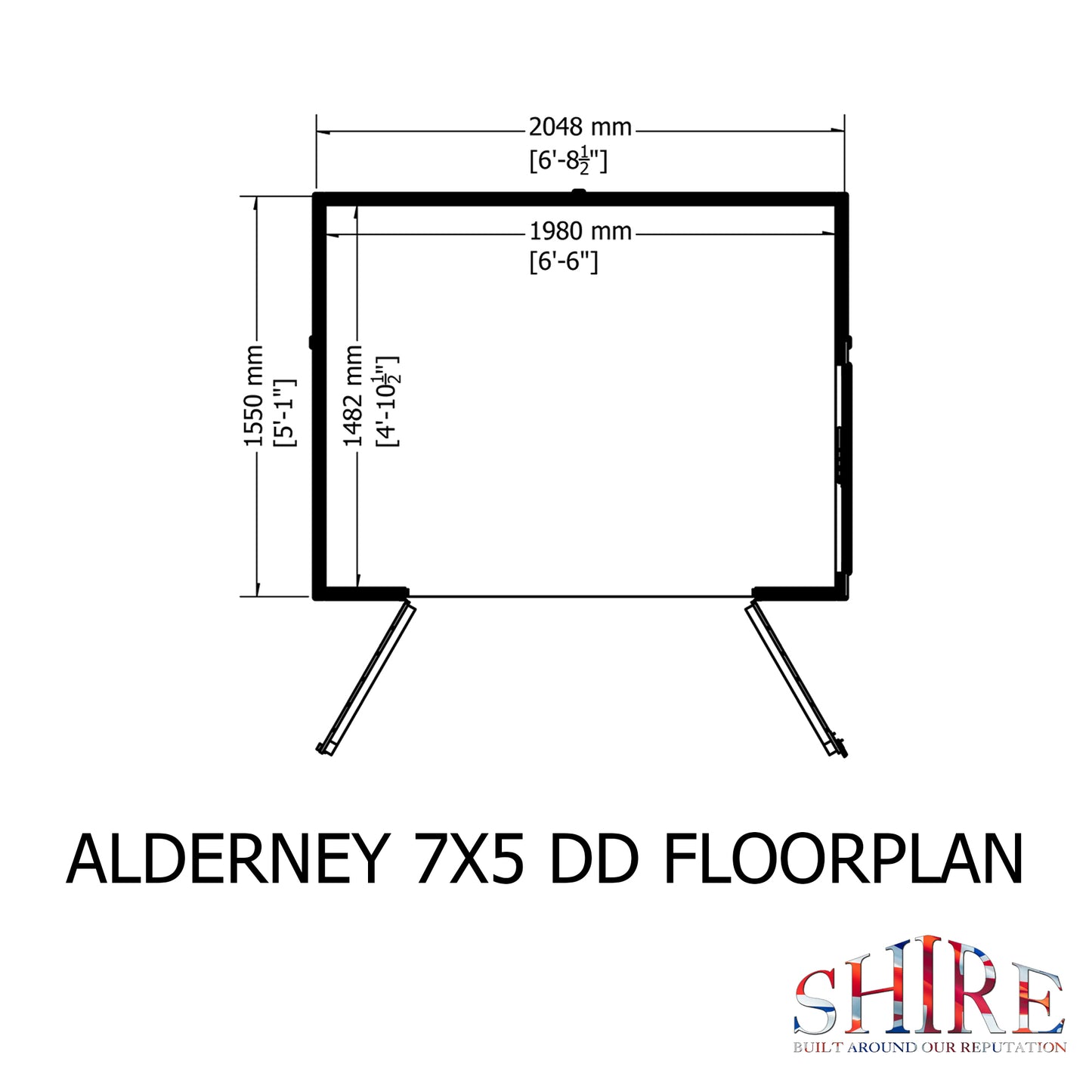 Shire Alderney Shiplap Tongue & Groove Apex Shed 7x5