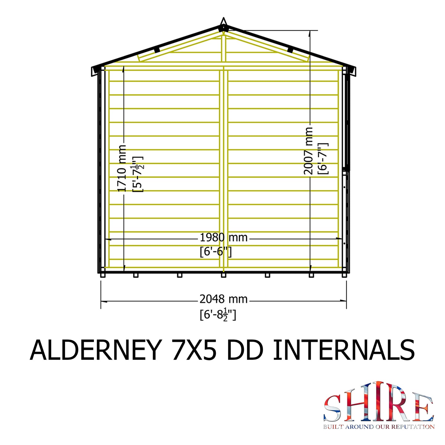 Shire Alderney Shiplap Tongue & Groove Apex Shed 7x5