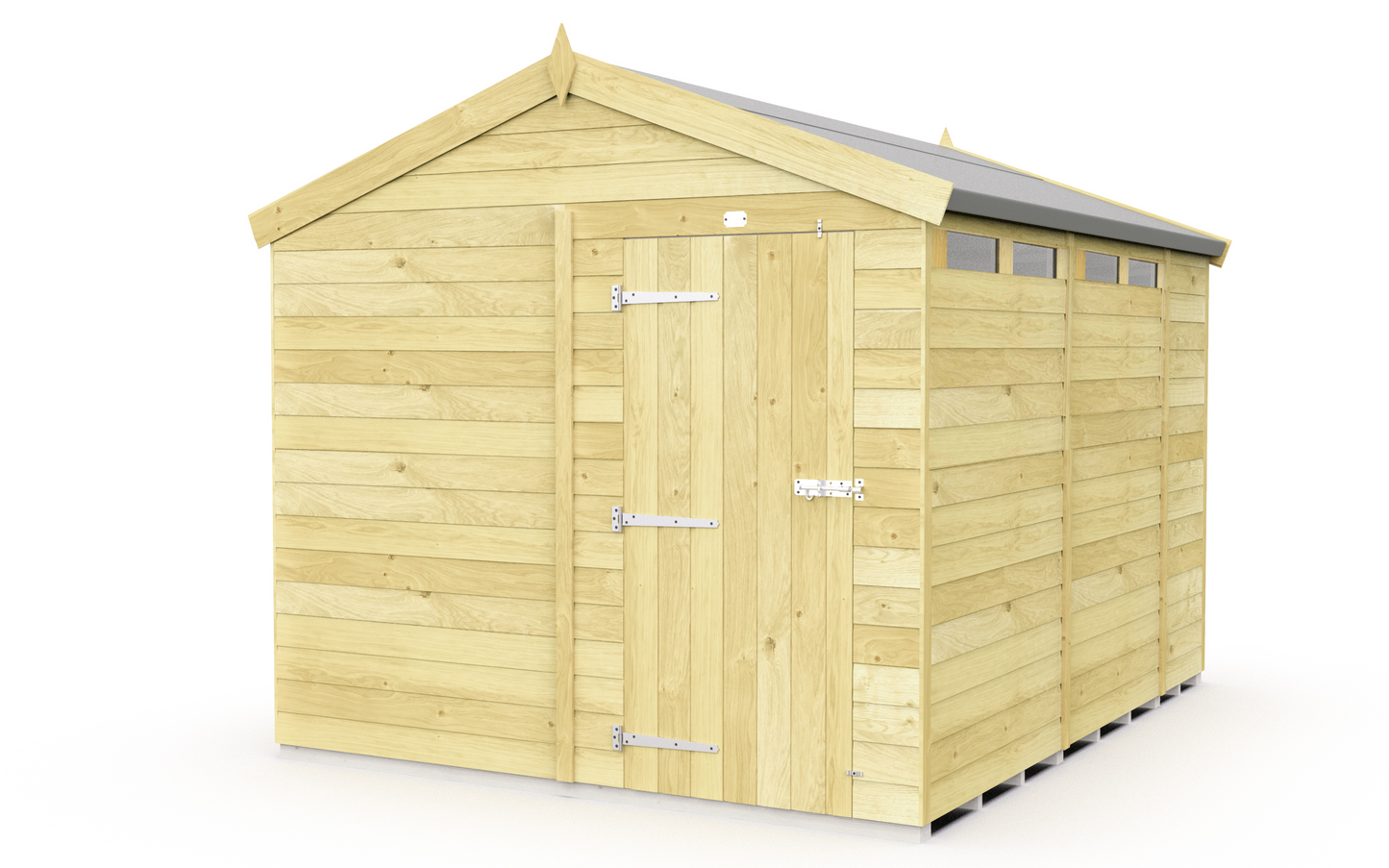 Elmstead Apex Security Shed Single Door External View
