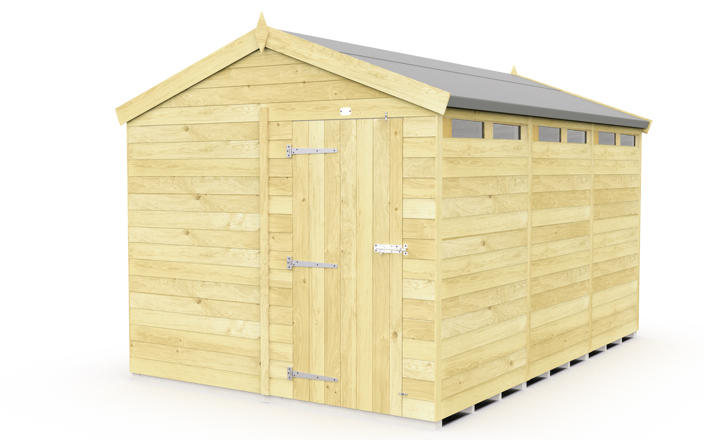 Elmstead Apex Security Shed Single Door External View