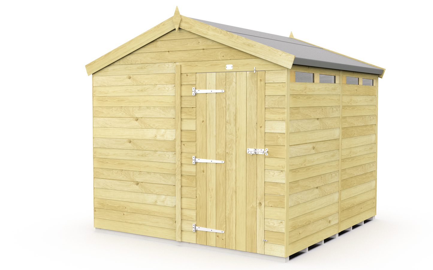 Elmstead Apex Security Shed Single Door External View