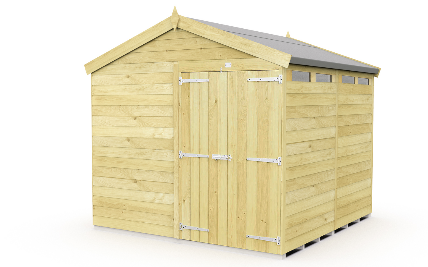 Elmstead Apex Security Shed Double Door External View