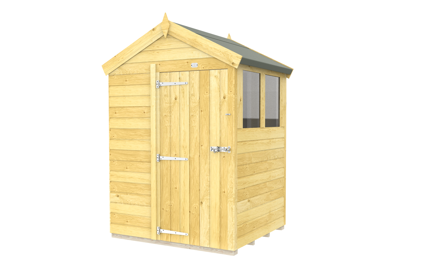 Elmstead Apex Shed Single Door With Windows External View