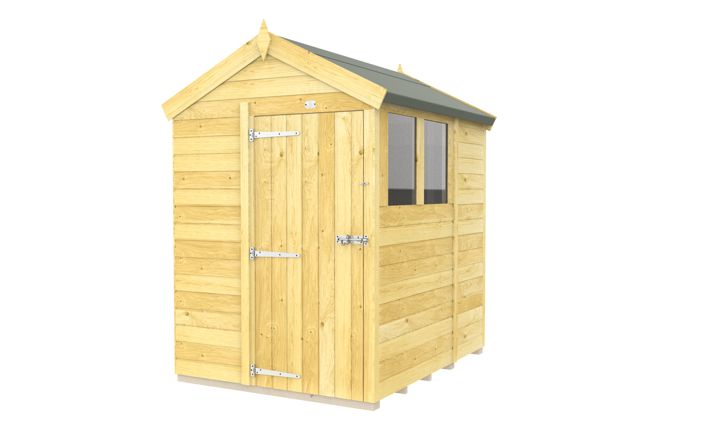 Elmstead Apex Shed Single Door With Windows External View