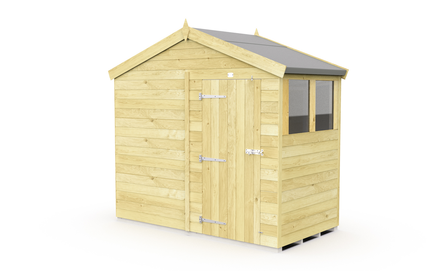 Elmstead Apex Shed Single Door With Windows External View