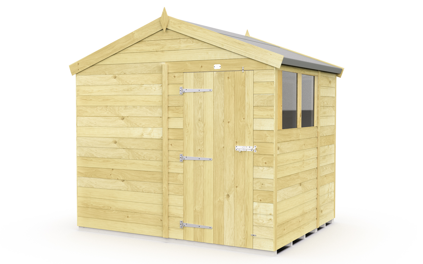 Elmstead Apex Shed Single Door With Windows External View