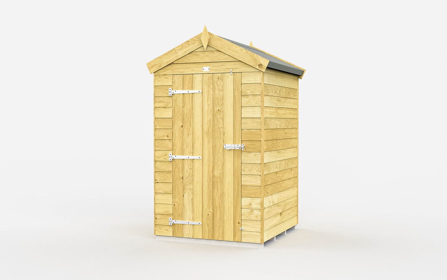 Elmstead Apex Shed Single Door Without Windows External View