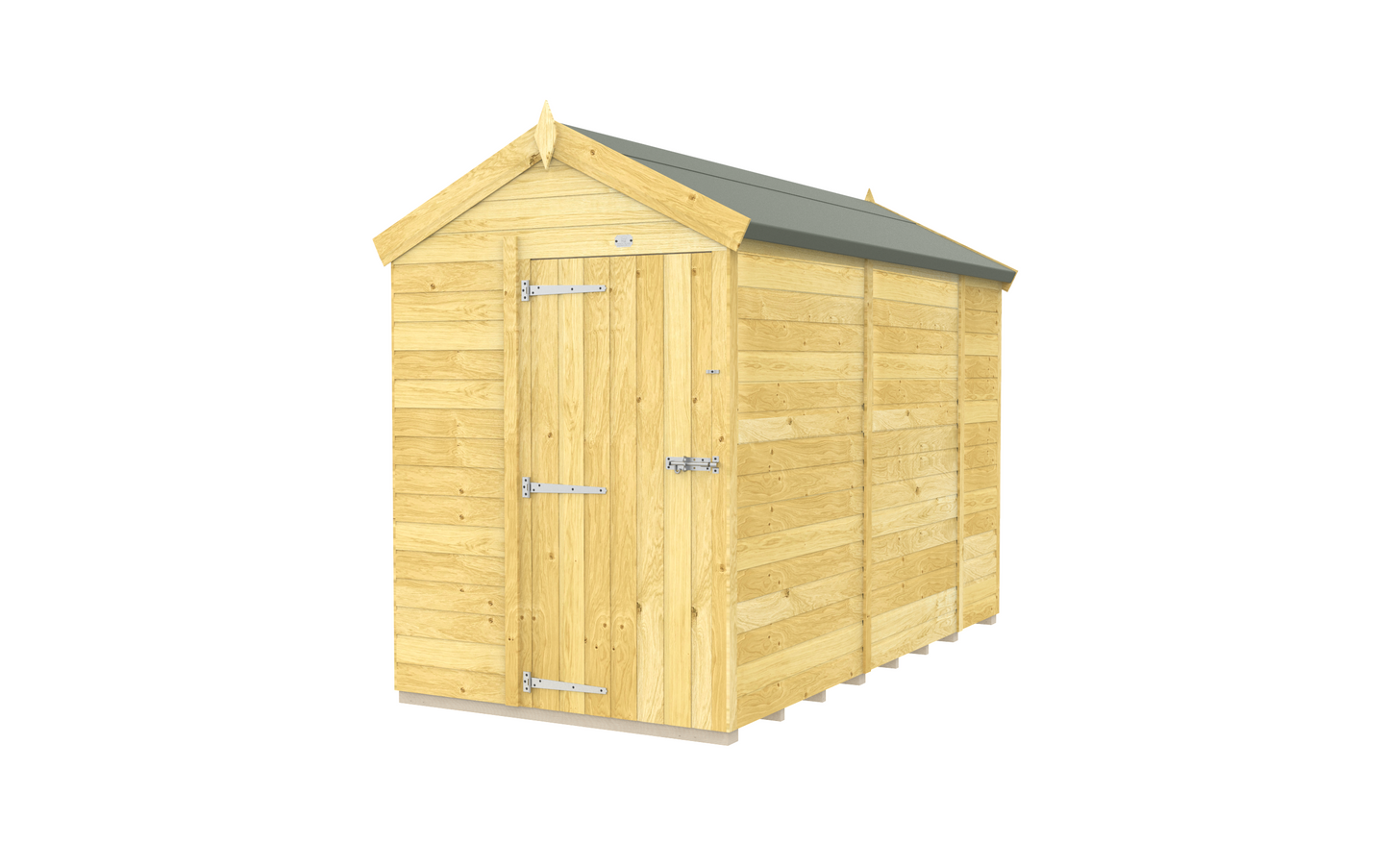 Elmstead Apex Shed Single Door Without Windows External View