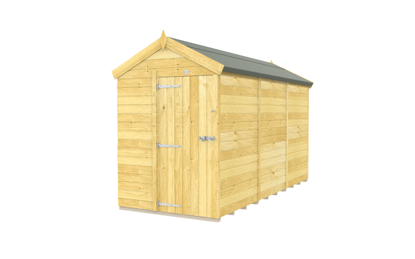Elmstead Apex Shed Single Door Without Windows External View