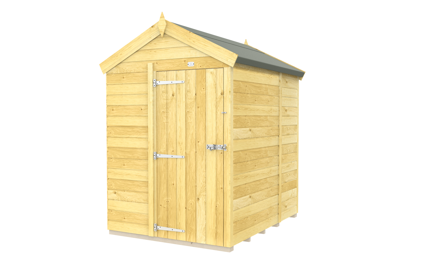 Elmstead Apex Shed Single Door Without Windows External View