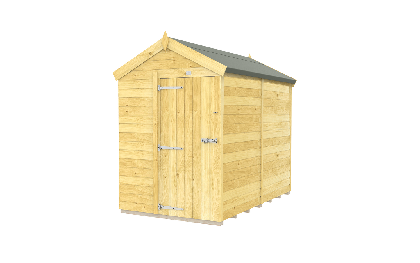 Elmstead Apex Shed Single Door Without Windows External View