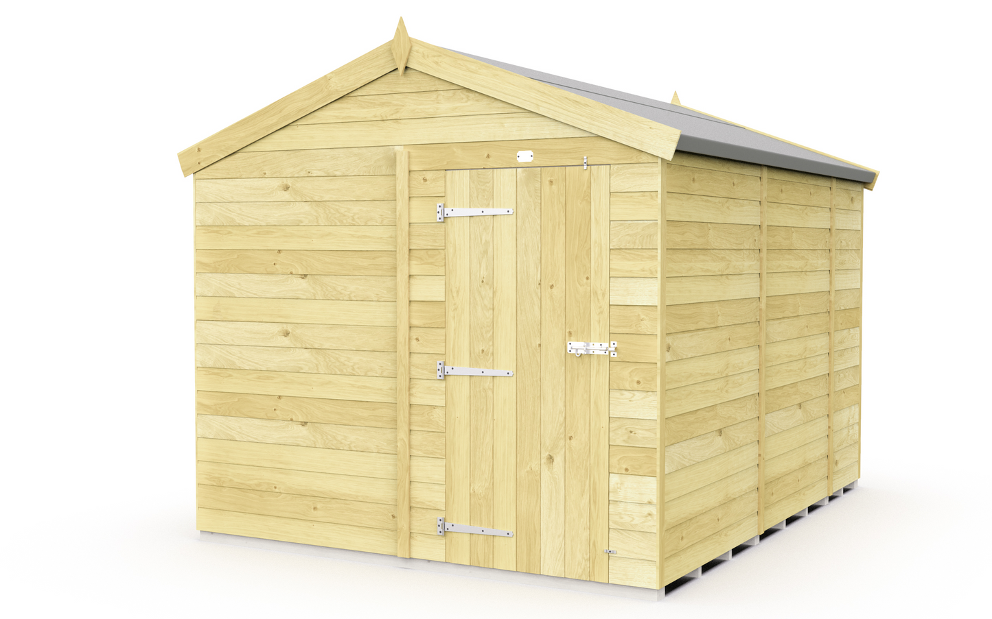 Elmstead Apex Shed Single Door Without Windows External View