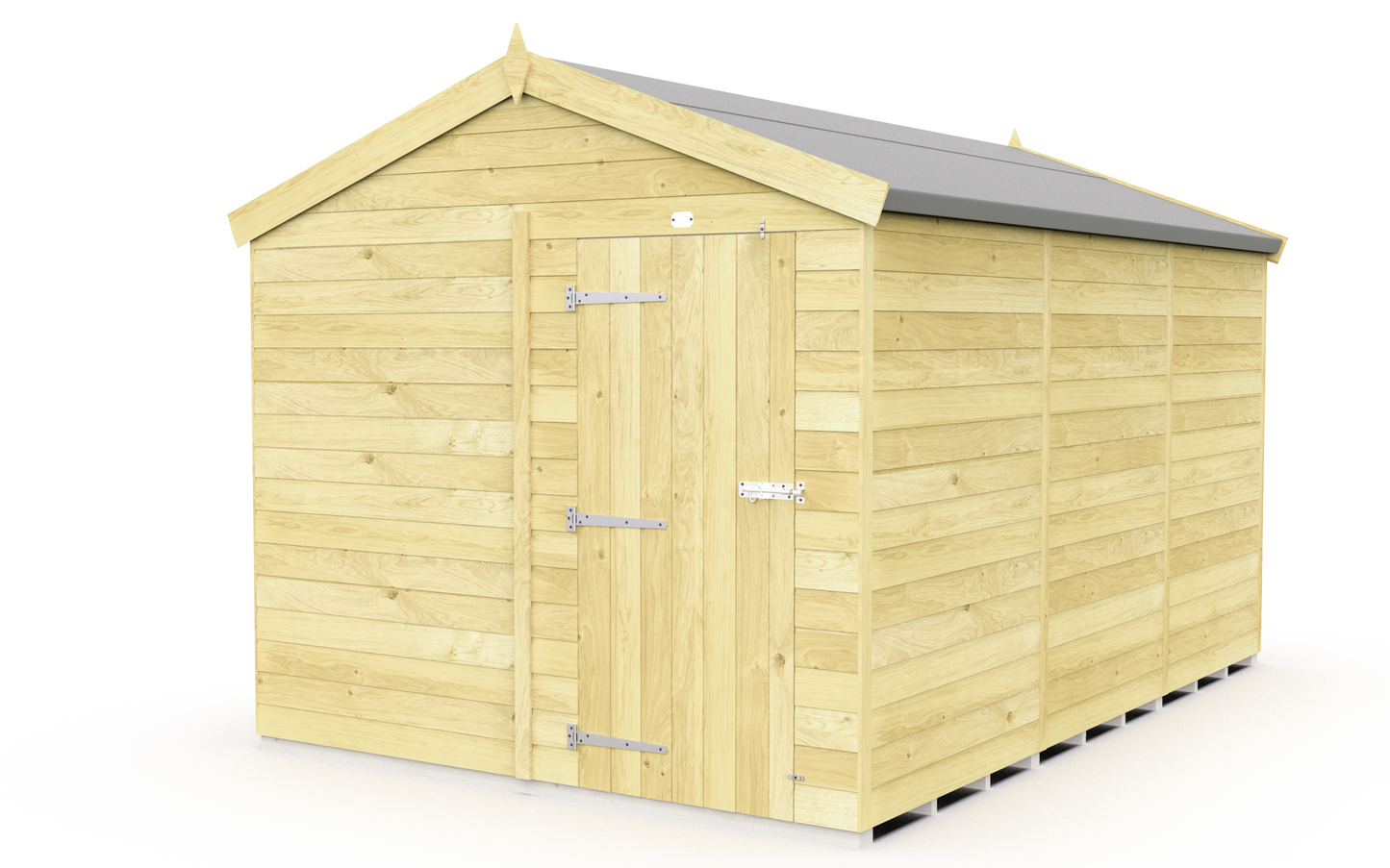 Elmstead Apex Shed Single Door Without Windows External View