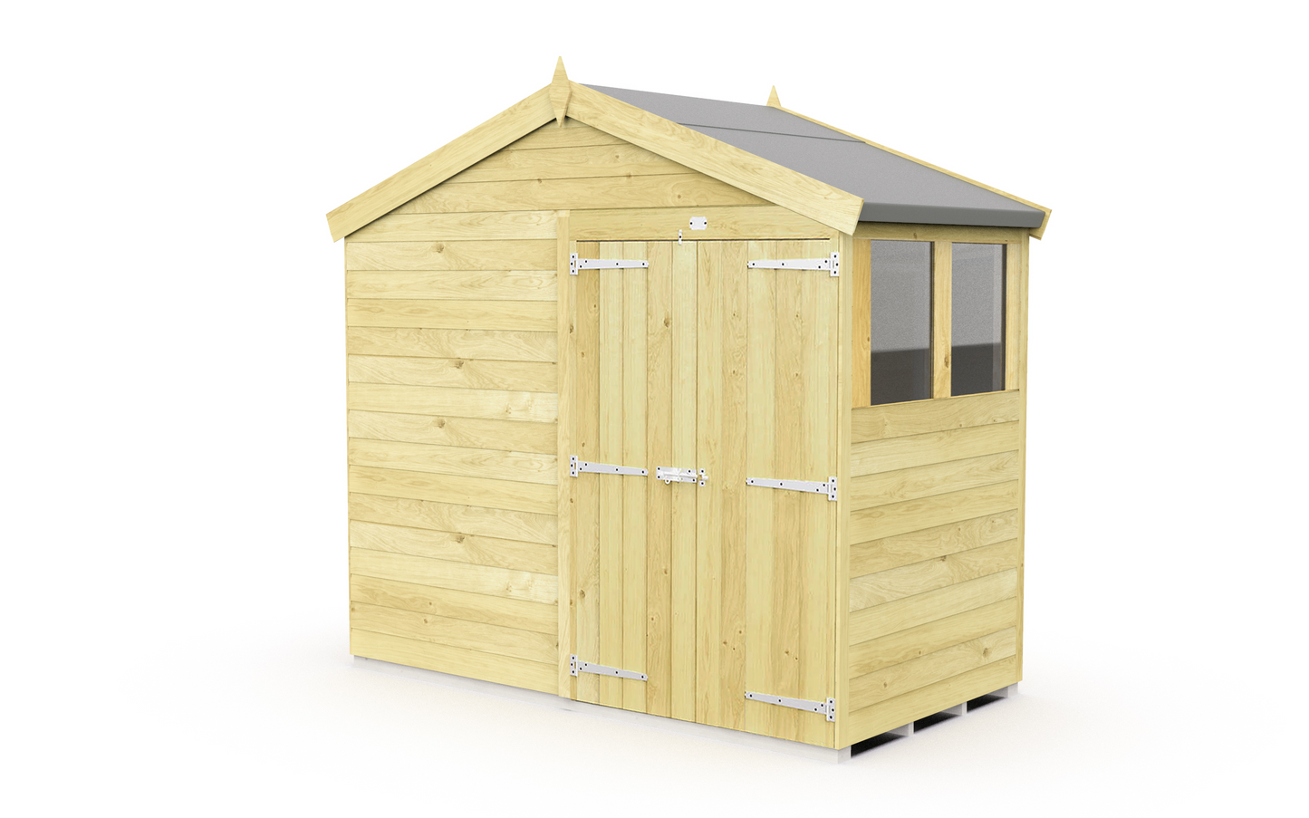 Elmstead Apex Shed Double Door With Windows External View