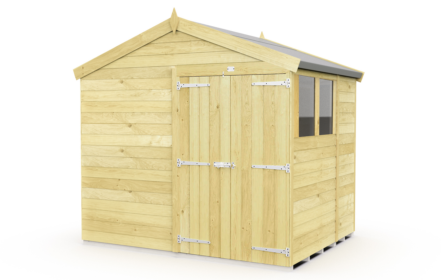 Elmstead Apex Shed Double Door With Windows External View