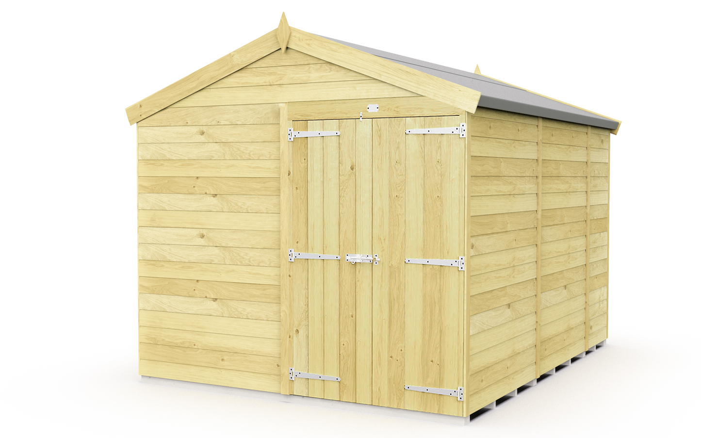 Elmstead Apex Shed Double Door Without Windows External View