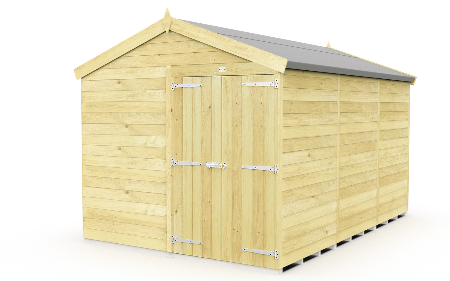 Elmstead Apex Shed Double Door Without Windows External View