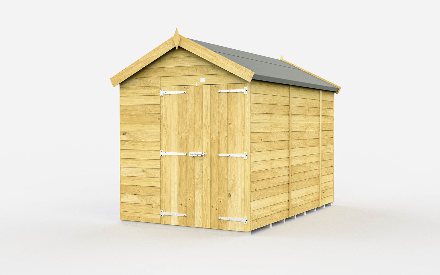 Elmstead Apex Shed Double Door Without Windows External View