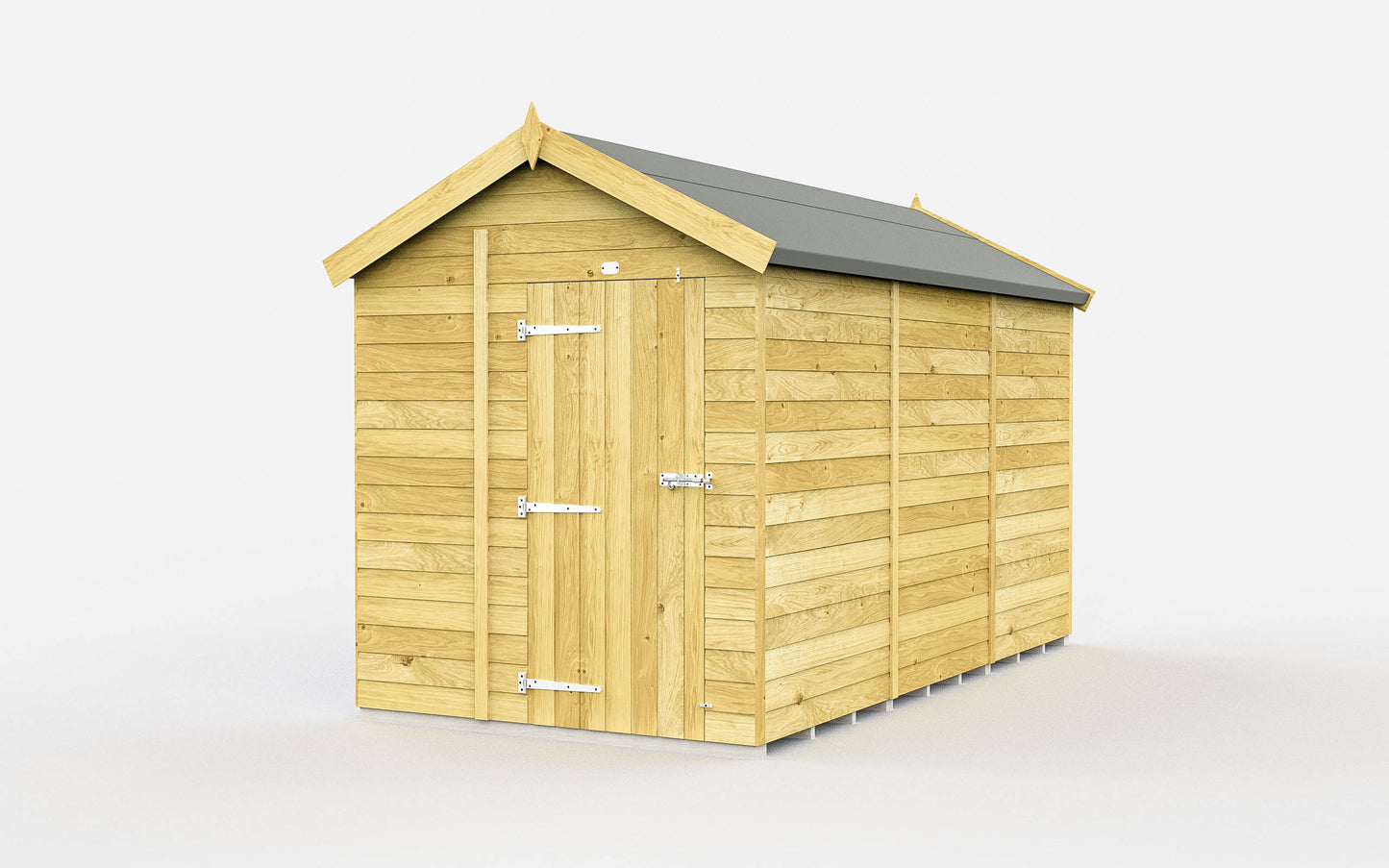 Elmstead Apex Shed Single Door Without Windows External View