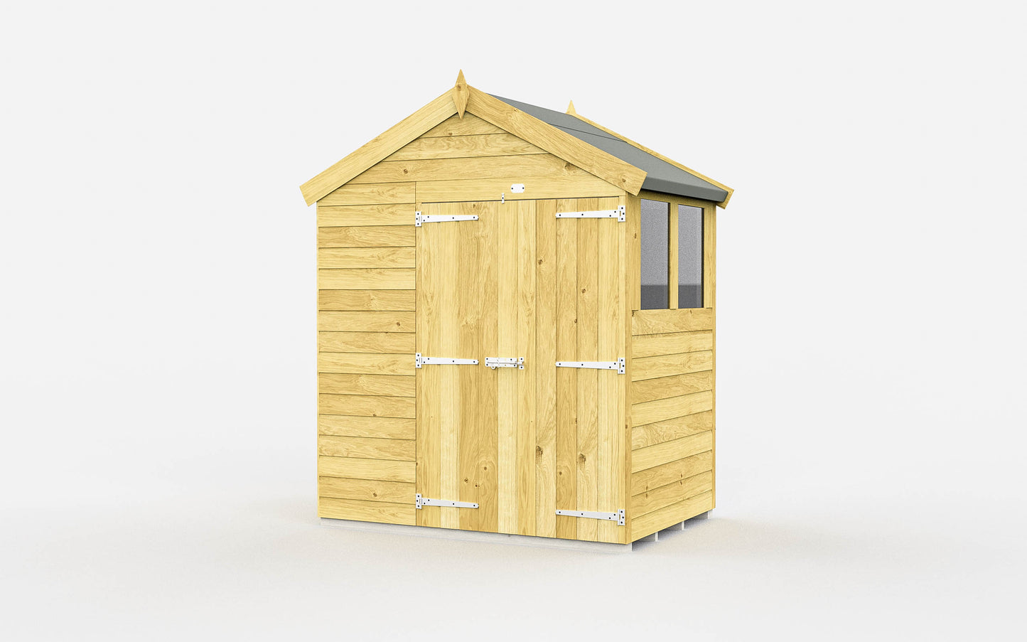 Elmstead Apex Shed Double Door With Windows External View