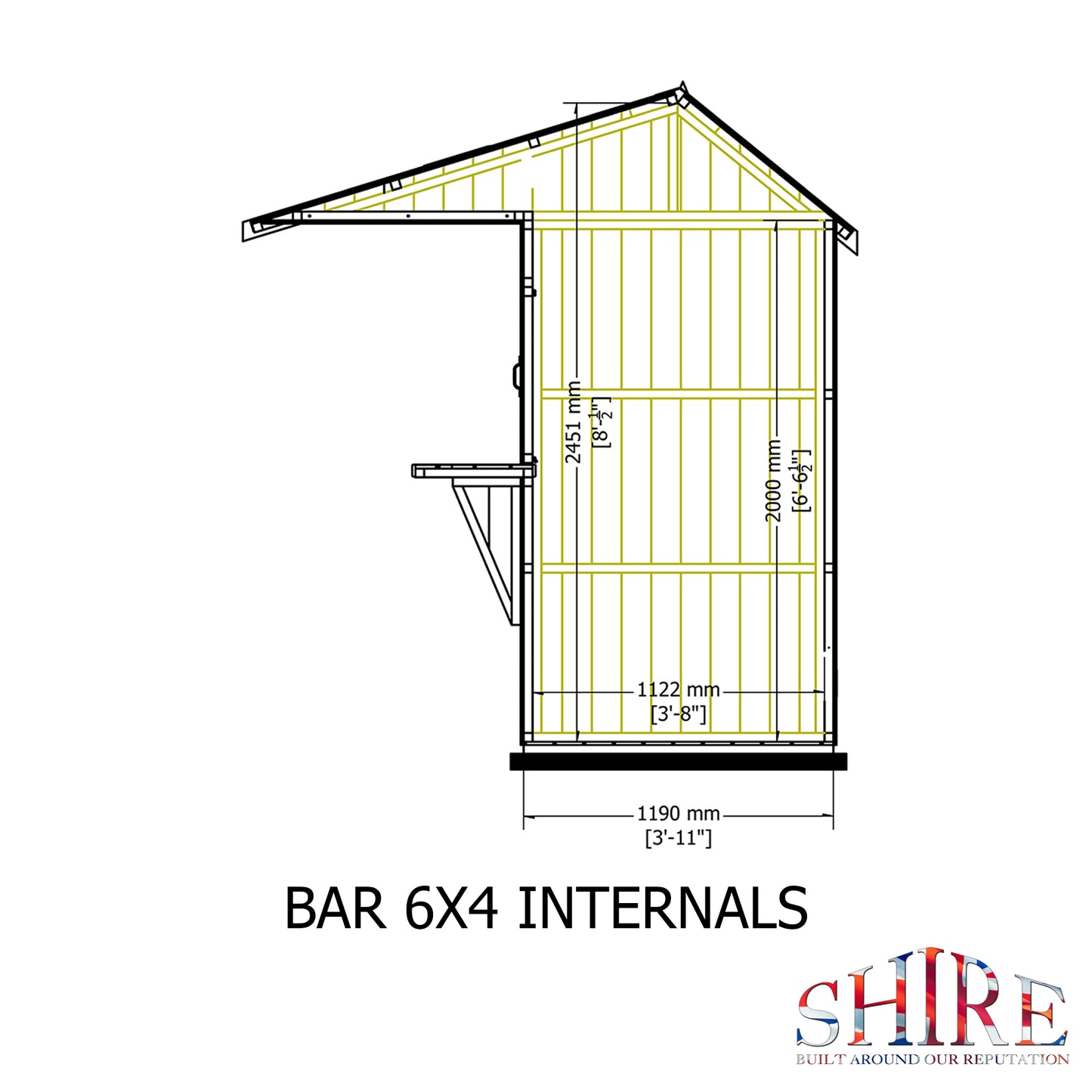 Shire Paradise Garden Bar and Store 6x4 Apex Roof