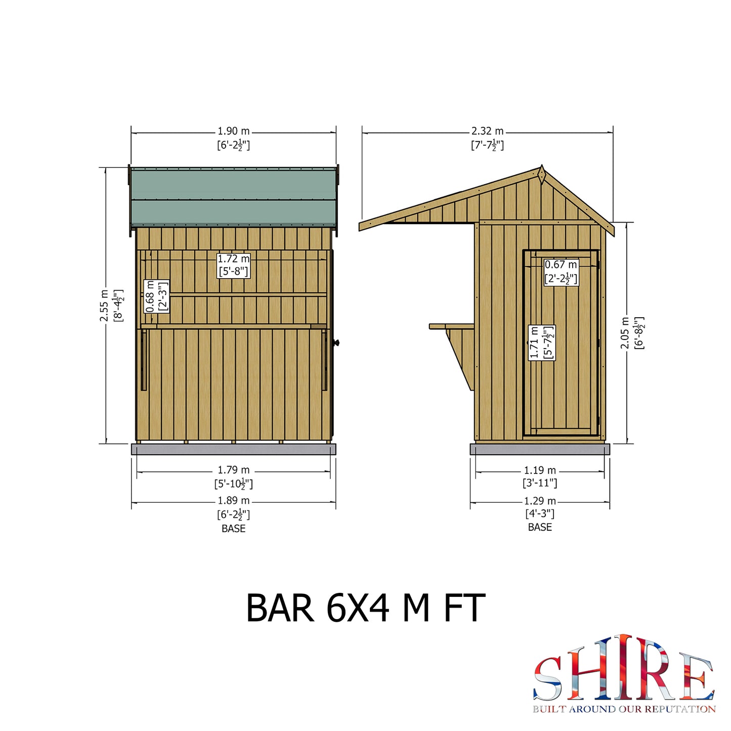 Shire Paradise Garden Bar and Store 6x4 Apex Roof