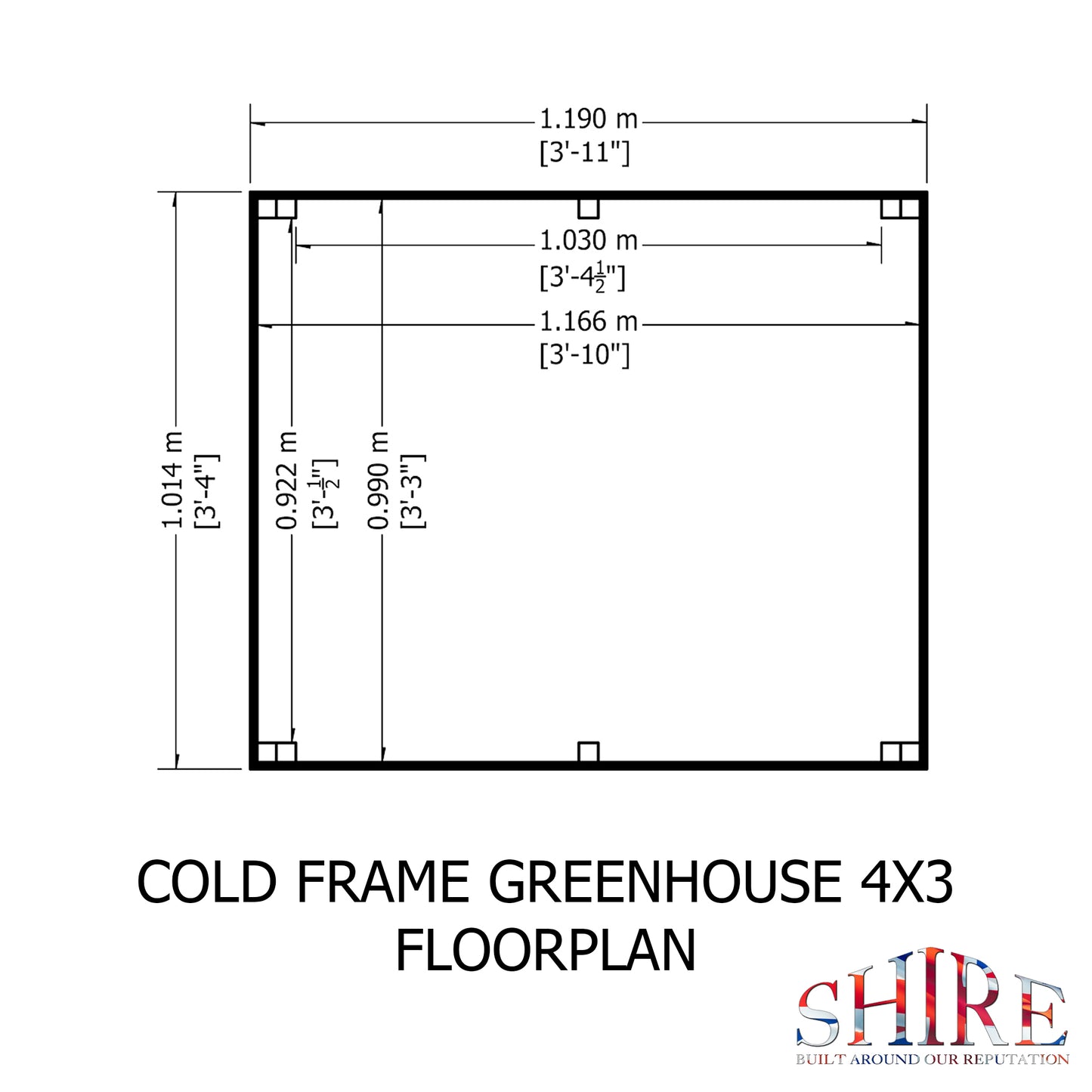 Shire Holkham Cold Frame 4' x 3' Pressure Treated