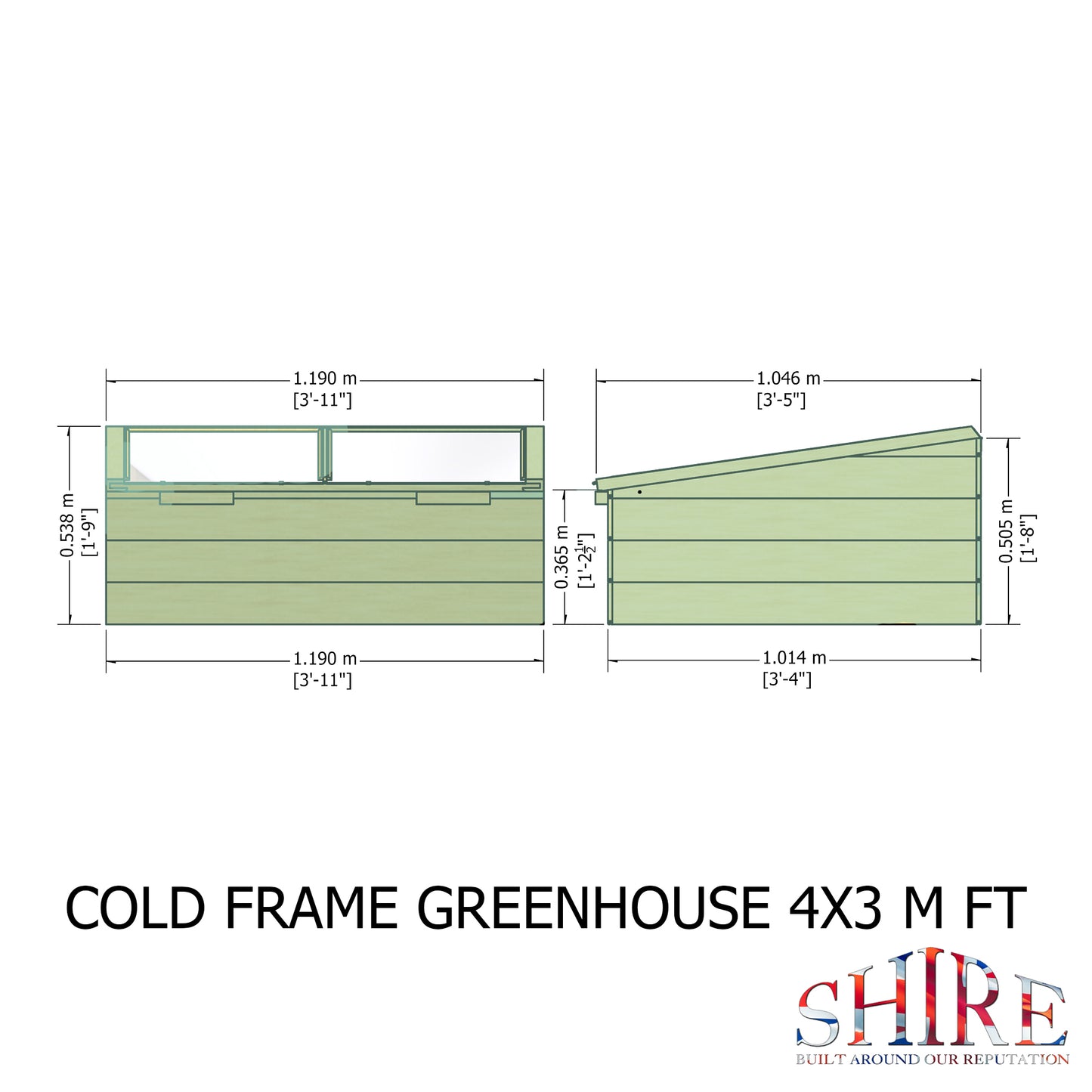 Shire Holkham Cold Frame 4' x 3' Pressure Treated