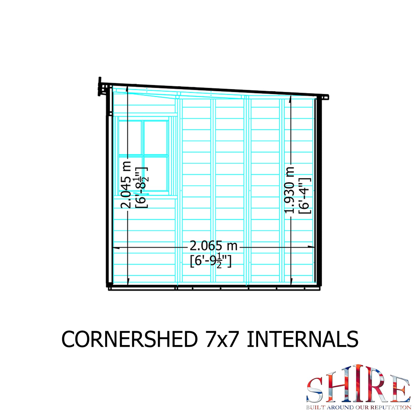 Shire Pressure Treated Shiplap Corner Shed 7x7