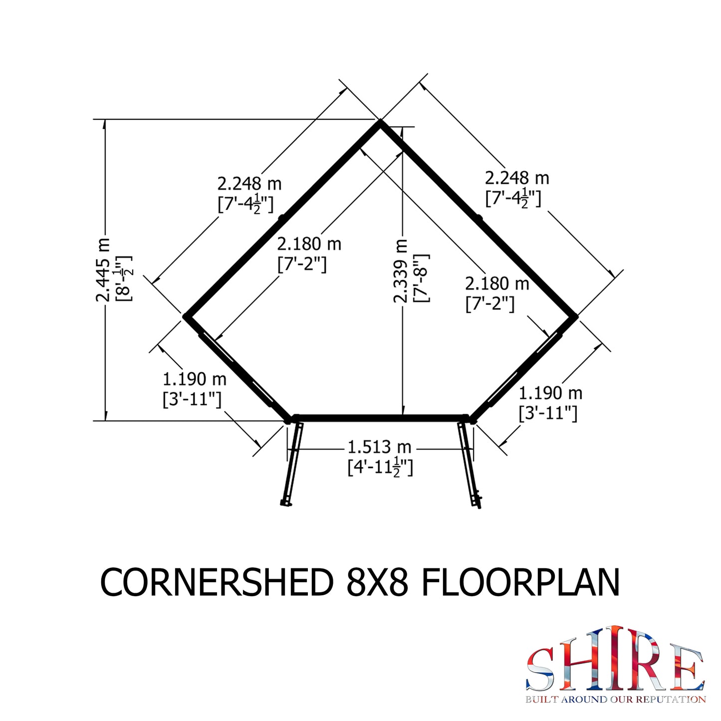 Shire Pressure Treated Shiplap Corner Shed 8x8
