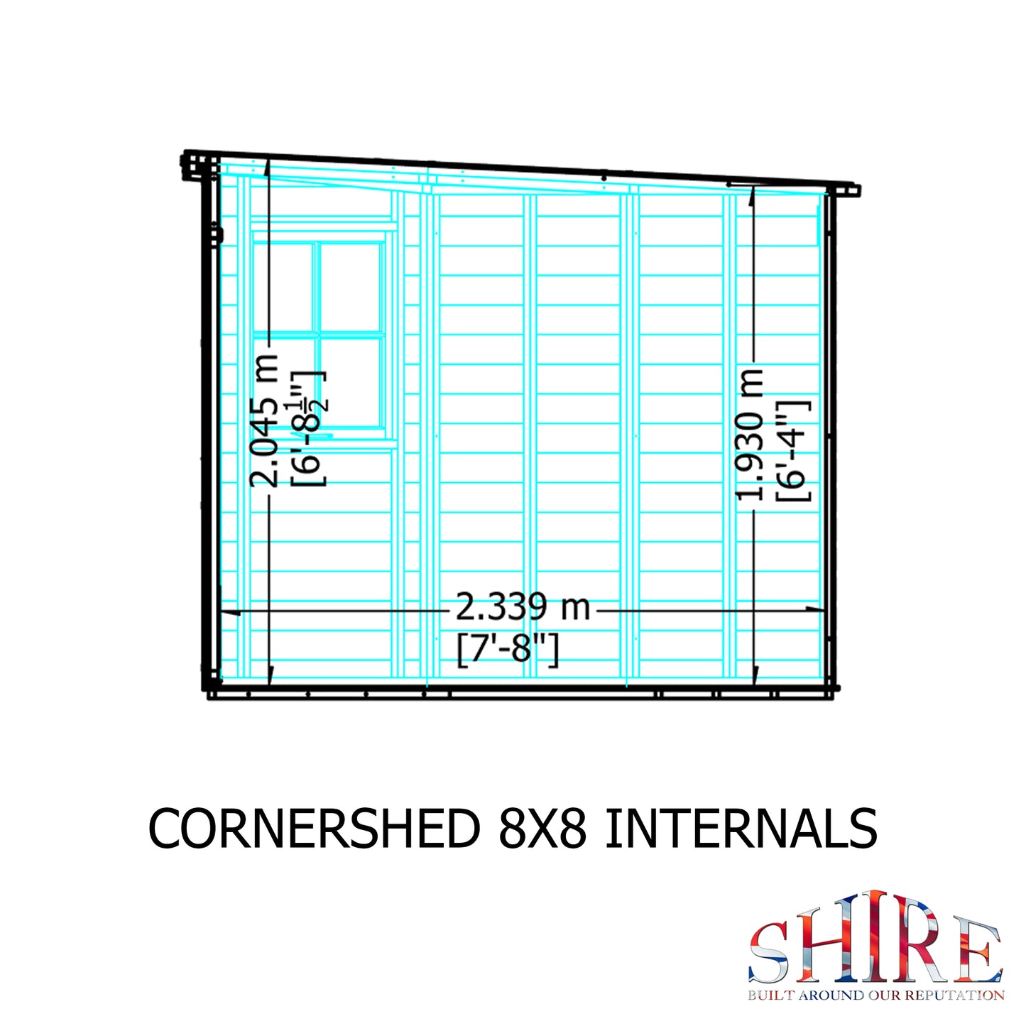 Shire Pressure Treated Shiplap Corner Shed 8x8
