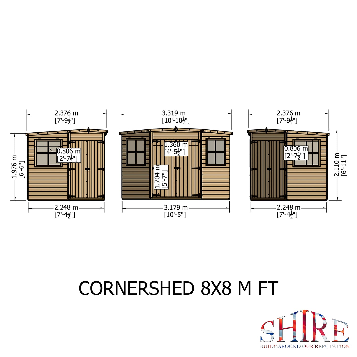 Shire Pressure Treated Shiplap Corner Shed 8x8