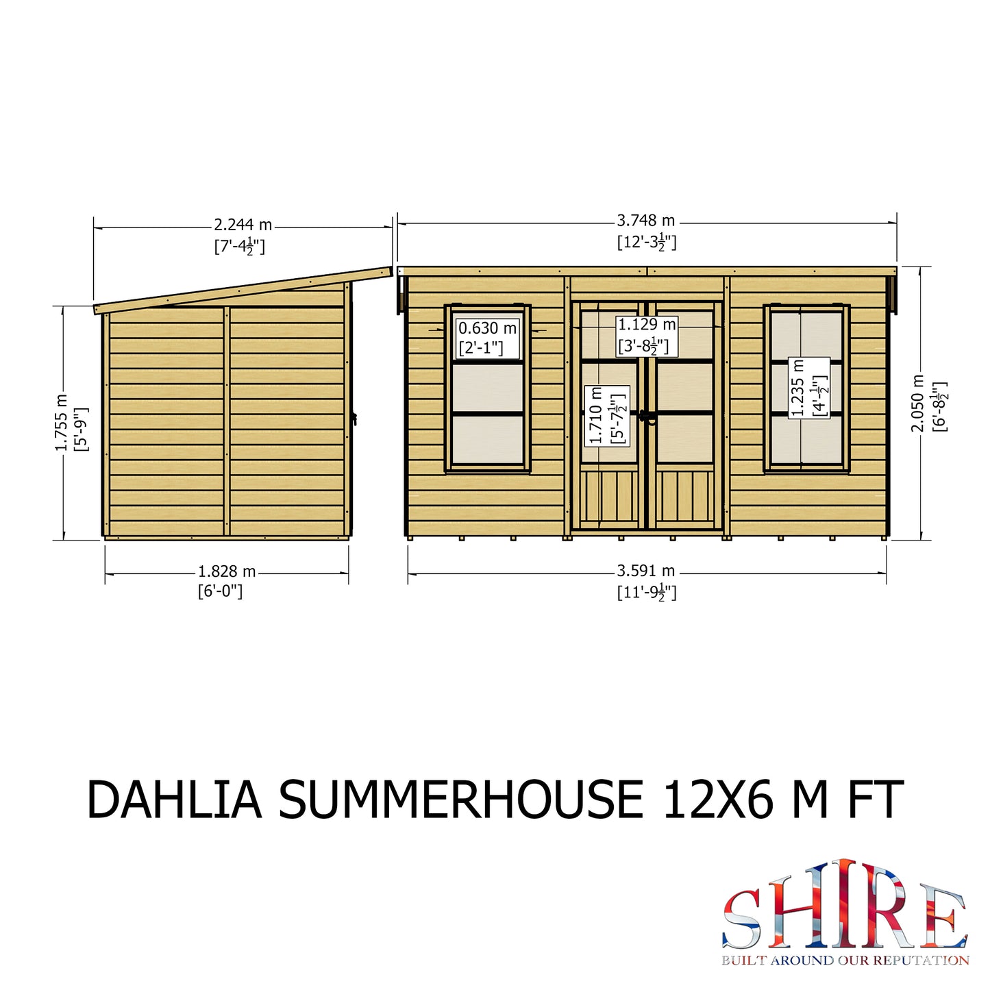 Shire Dahlia Summerhouse 12x6