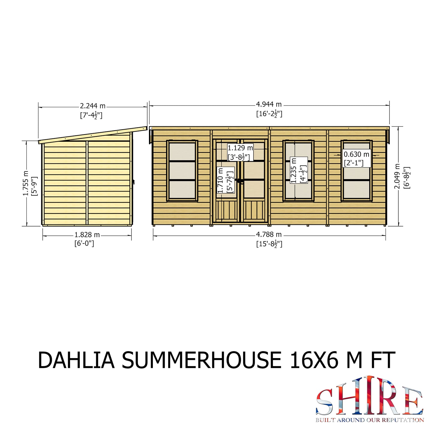 Shire Dahlia Summerhouse 16x6