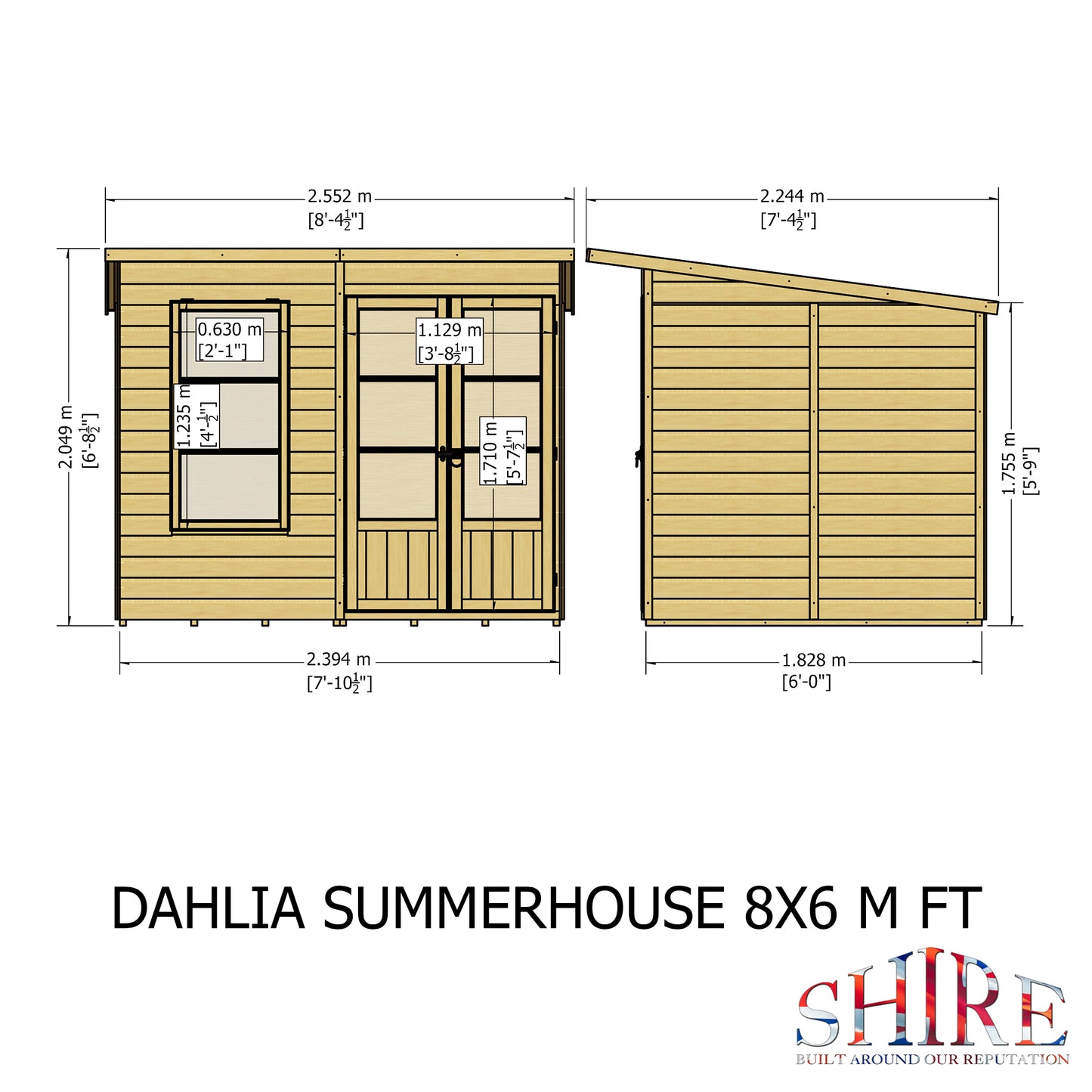 Shire Dahlia Summerhouse 8x6