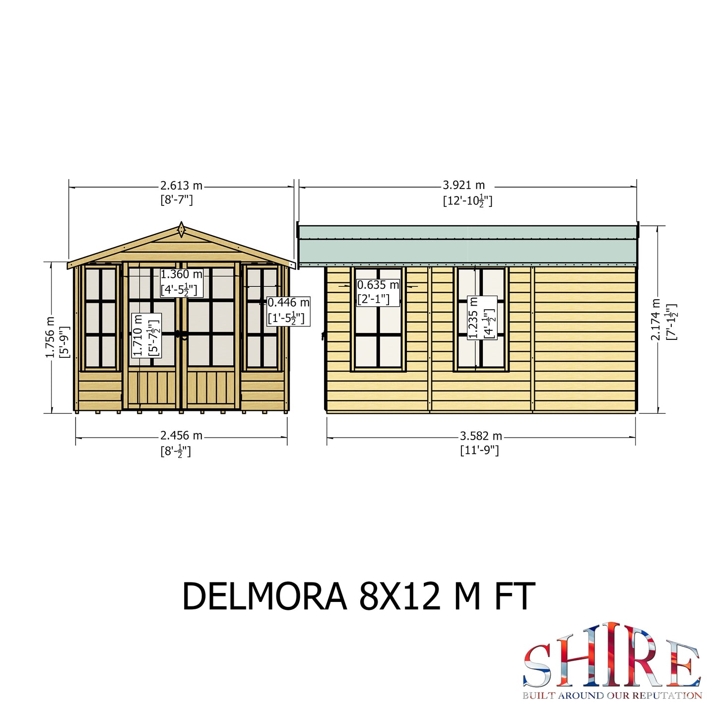 Shire Delmora Tongue and Groove Summerhouse 8' x 12'