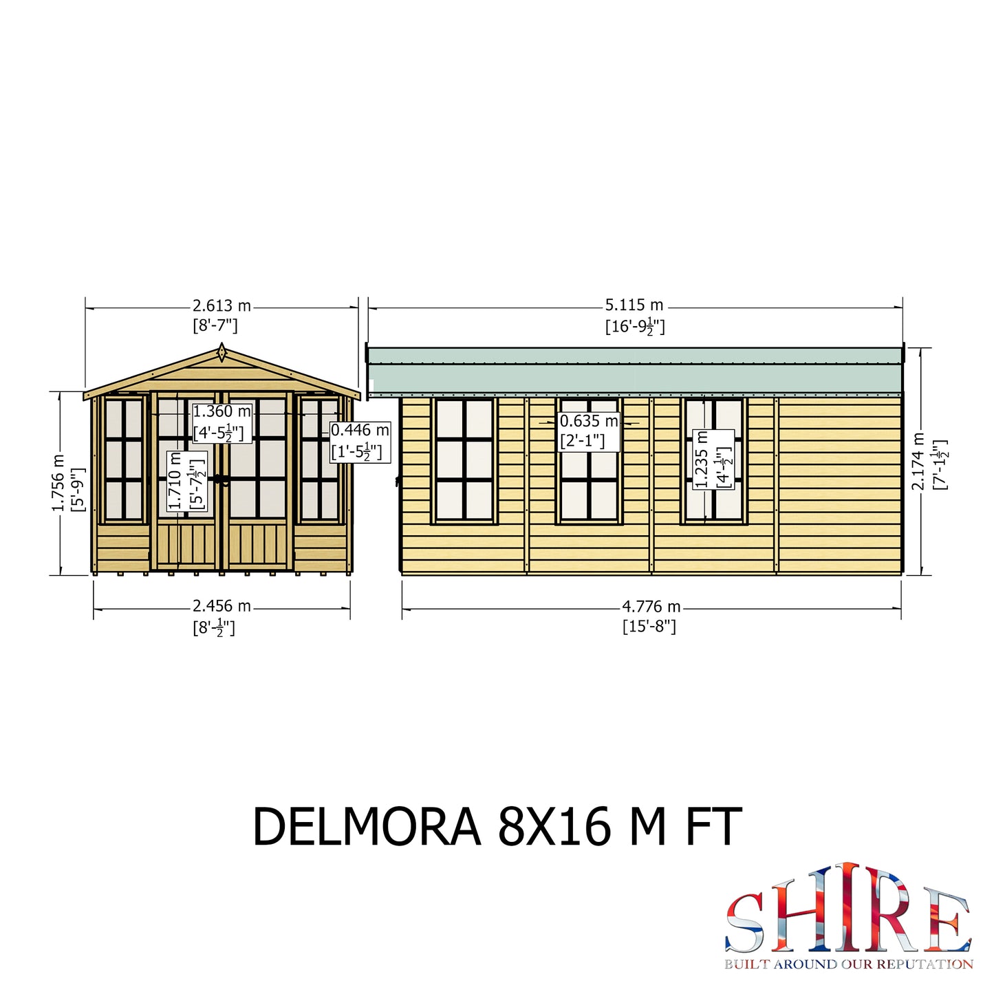 Shire Delmora Tongue and Groove Summerhouse 8' x 16'