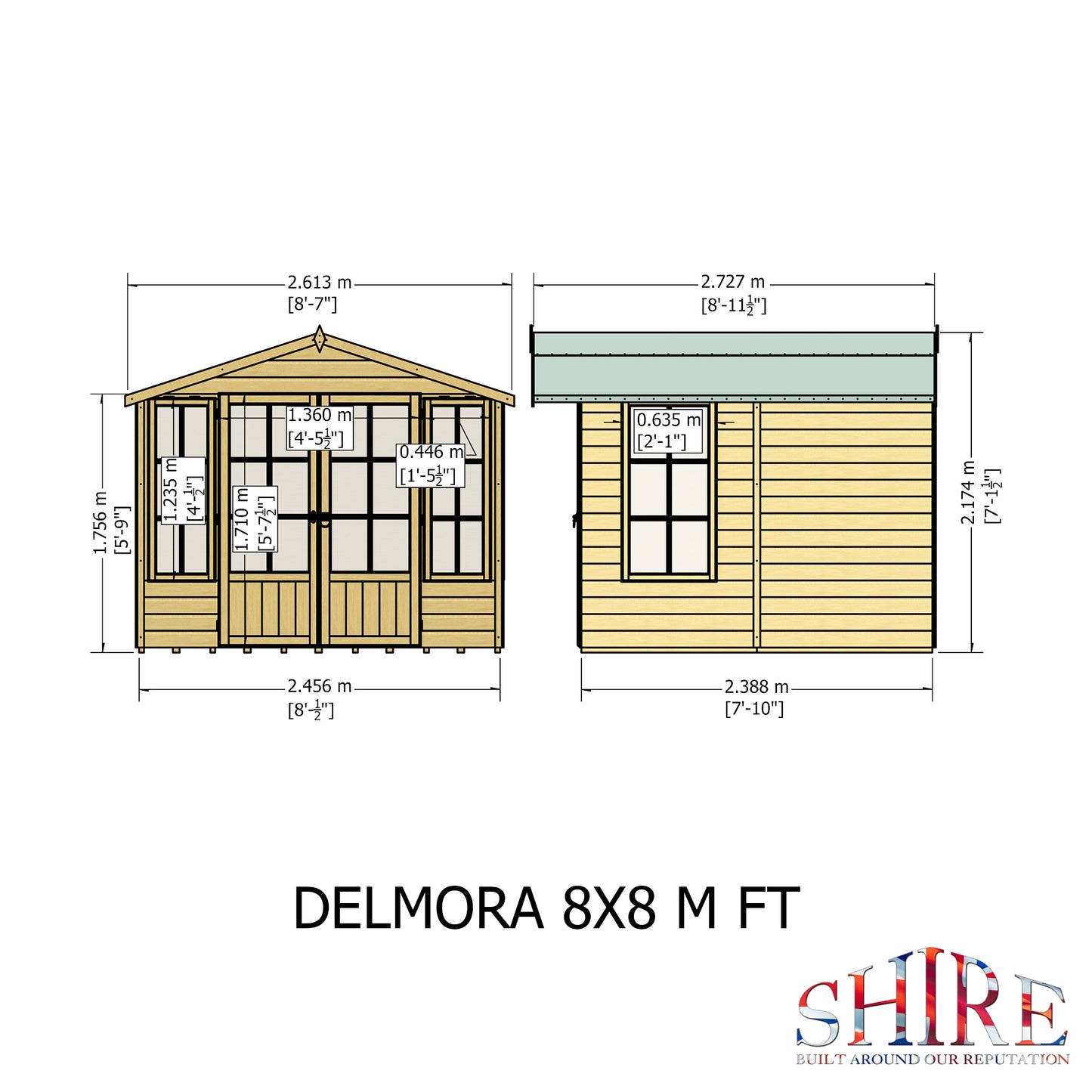 Shire Delmora Tongue and Groove Summerhouse 8' x 8'