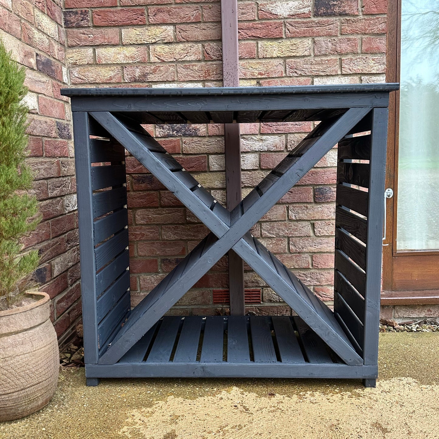 Shire 3 x 1 Woodlowe Cross Log Store - Pressure Treated