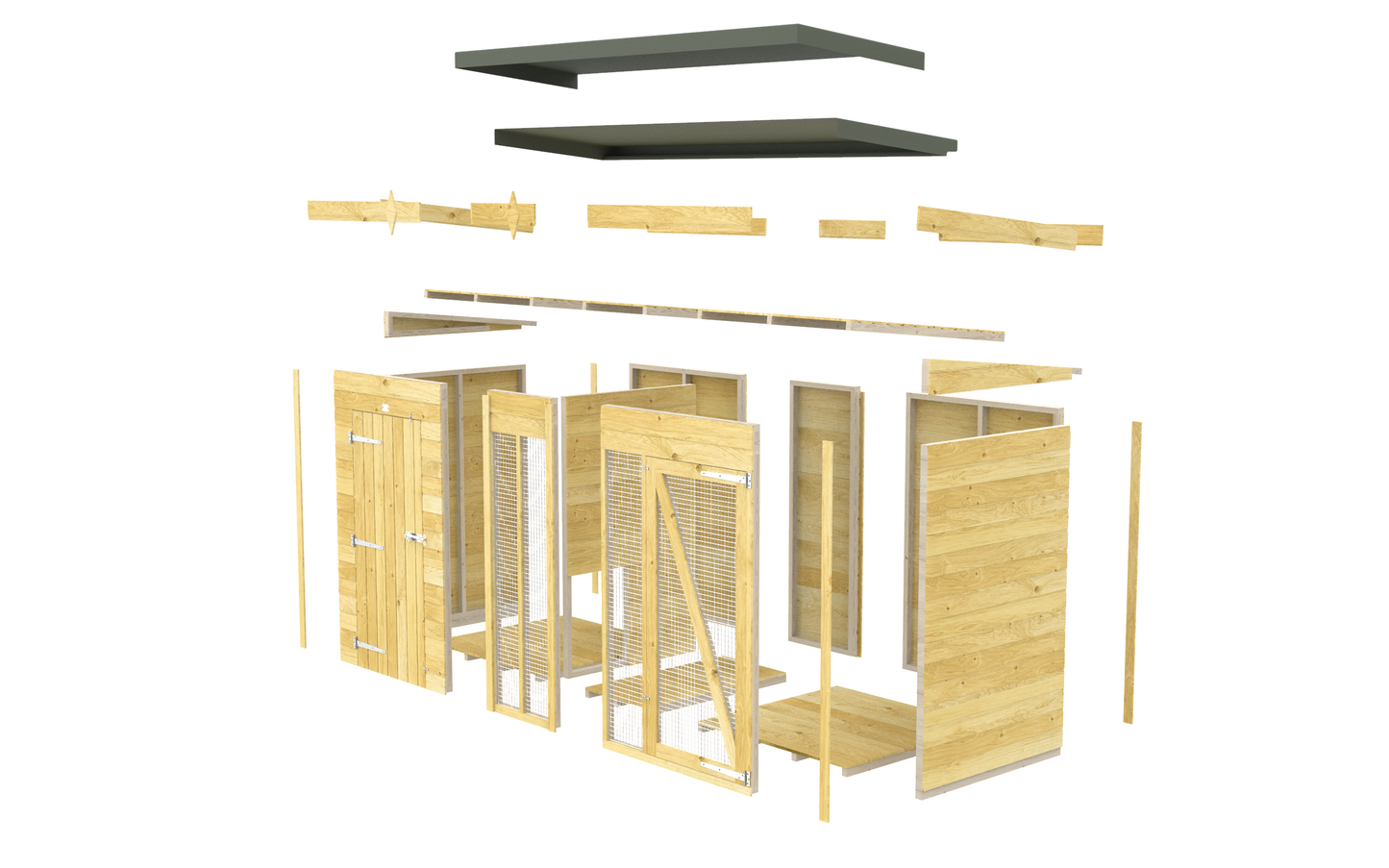 Elmstead Pressure-Treated Tongue & Groove Full Height Dog Kennel And Run