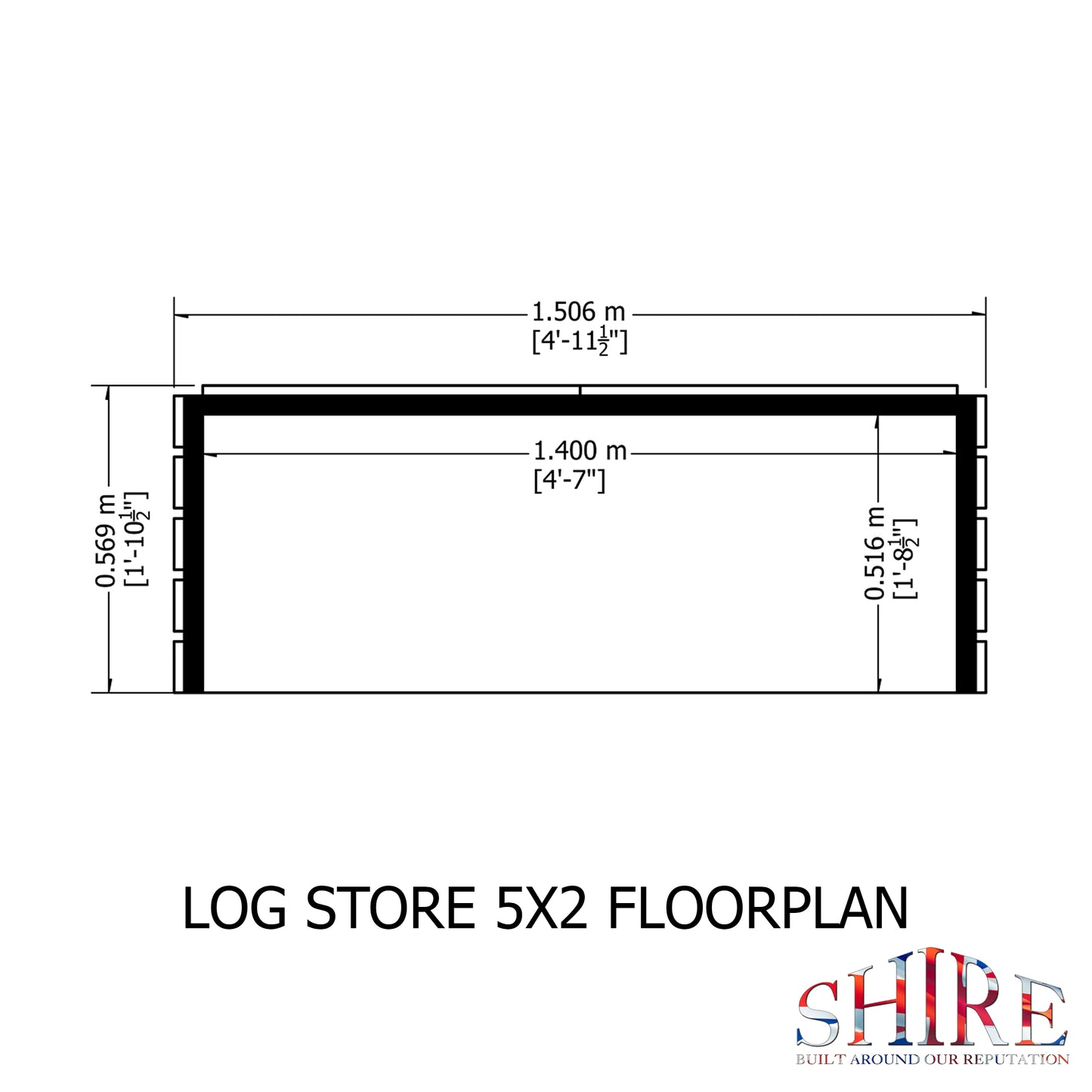 Shire Heavy Duty Wooden Log Store 5 x 2