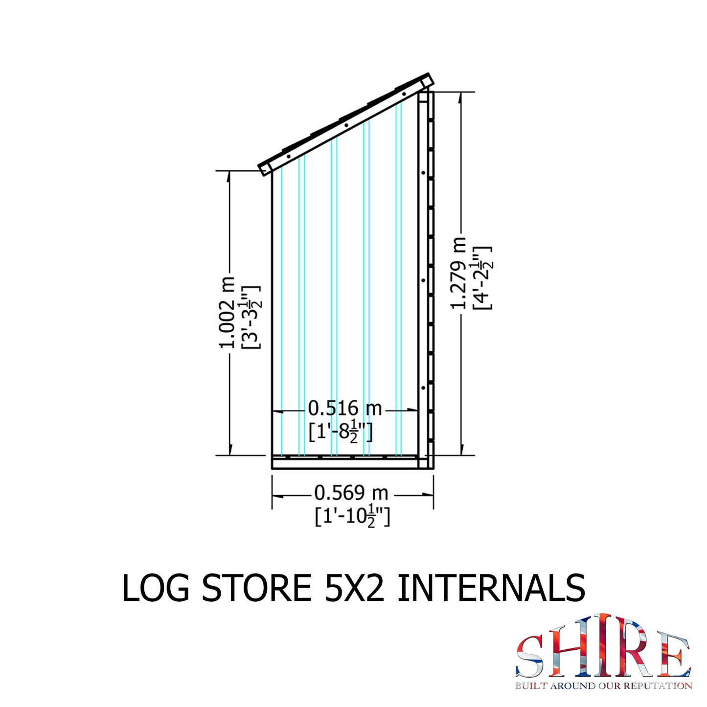 Shire Heavy Duty Wooden Log Store 5 x 2