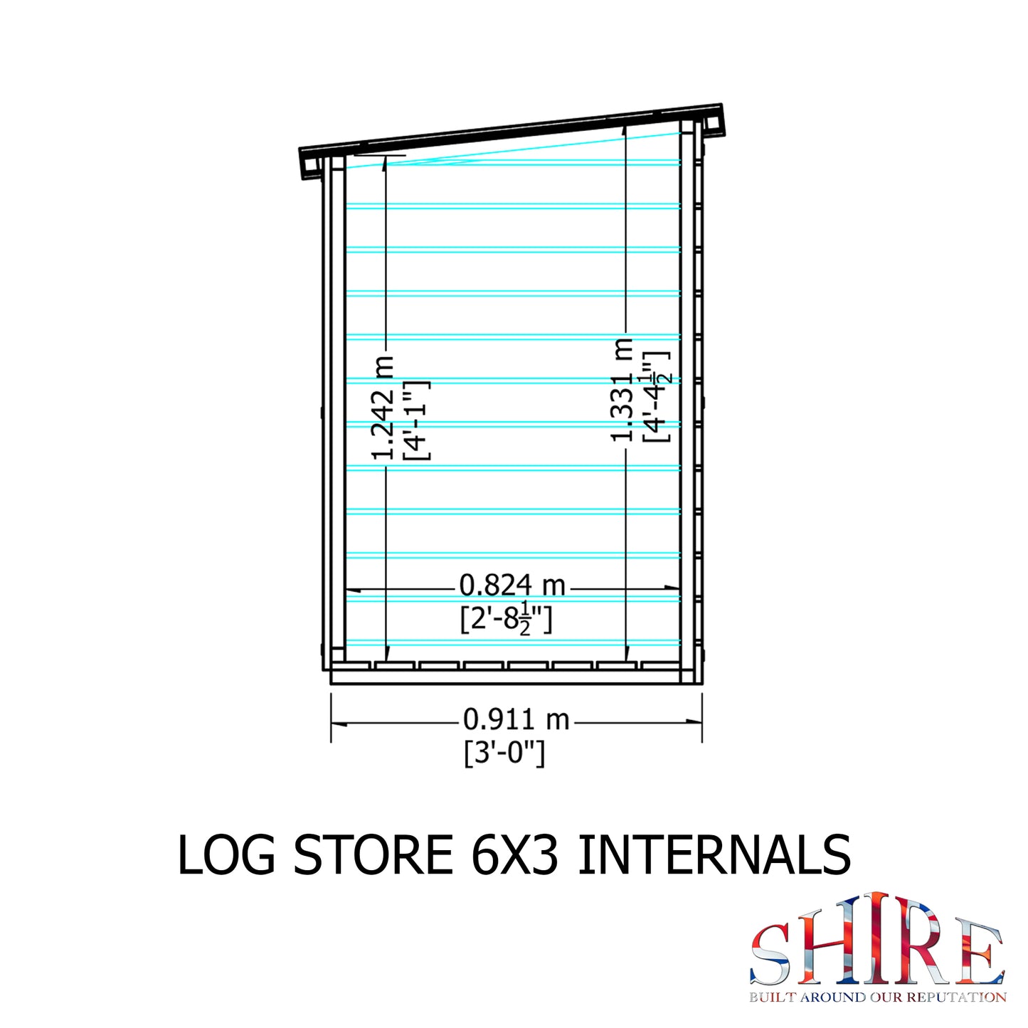 Shire Heavy Duty Wooden Log Store 6 x 3